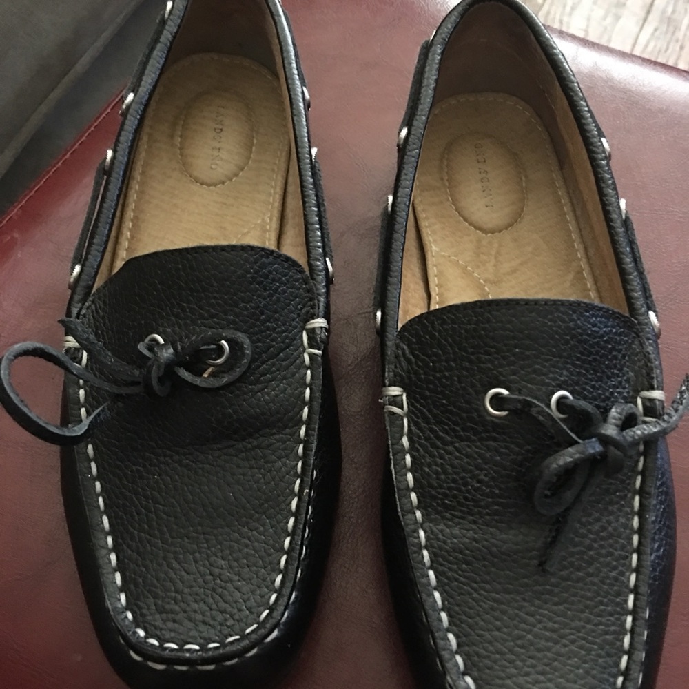 Worn once Lands End Black Driving Mocs